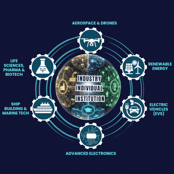 Animated ThriveIND 2026 logo showcasing the event branding with dynamic visual effects on a dark background